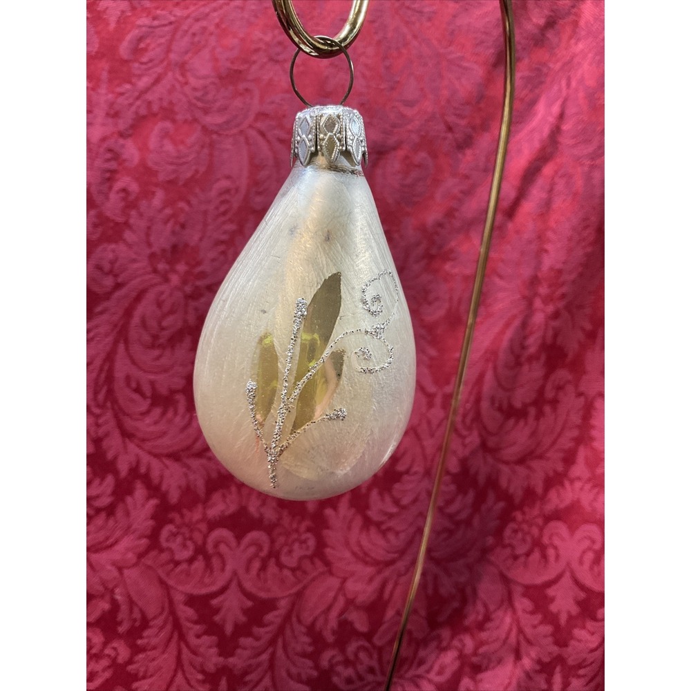 Vintage Hand Blown gold and silver candle/flower design ornaments X 4 W. Germany - Picture 3 of 11